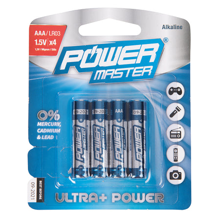 Powermaster - AAA super alkaline batterij LR03, 4 pk.-1