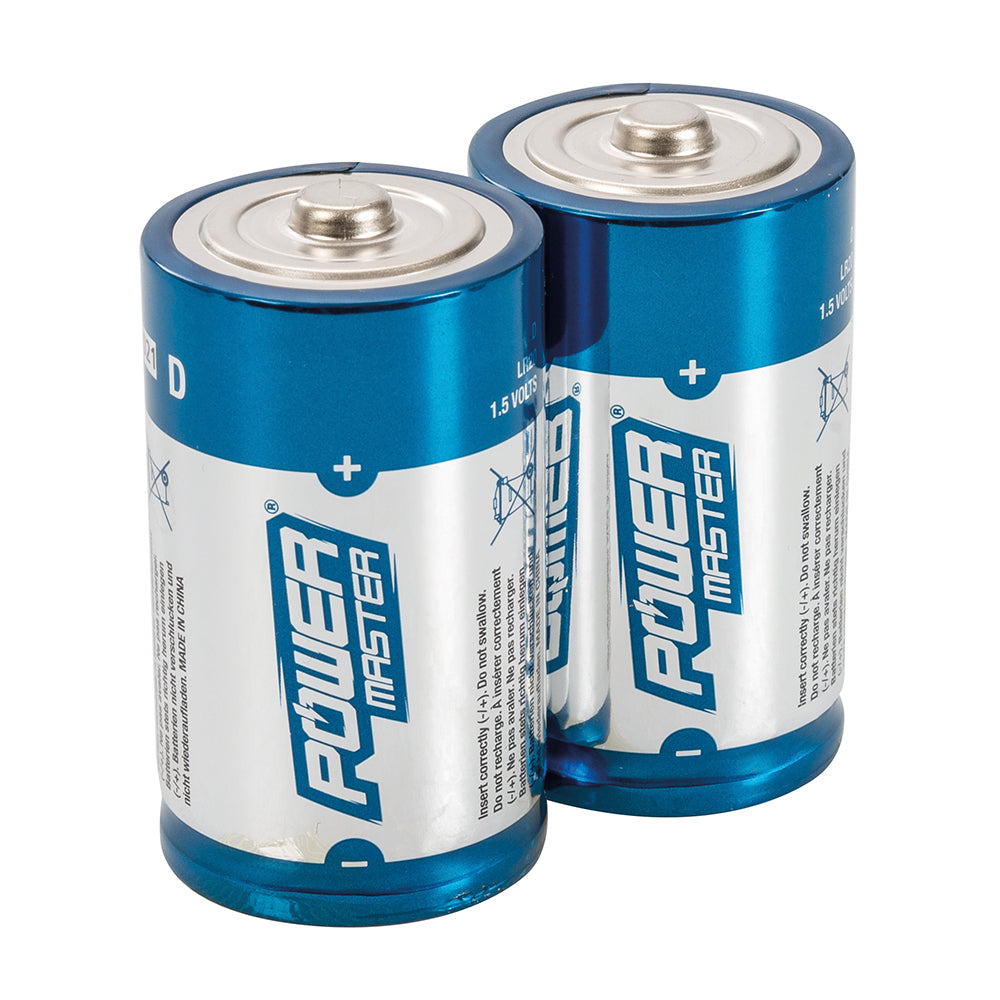 Powermaster - Type D super alkaline batterij LR20, 2 pk.