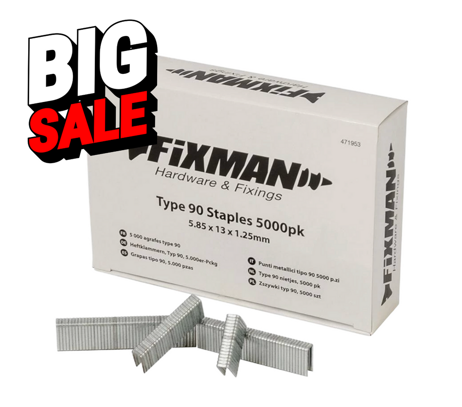 Fixman - Type 90 nietjes, 5000 pk. 5,80 x 13 x 1,25 mm