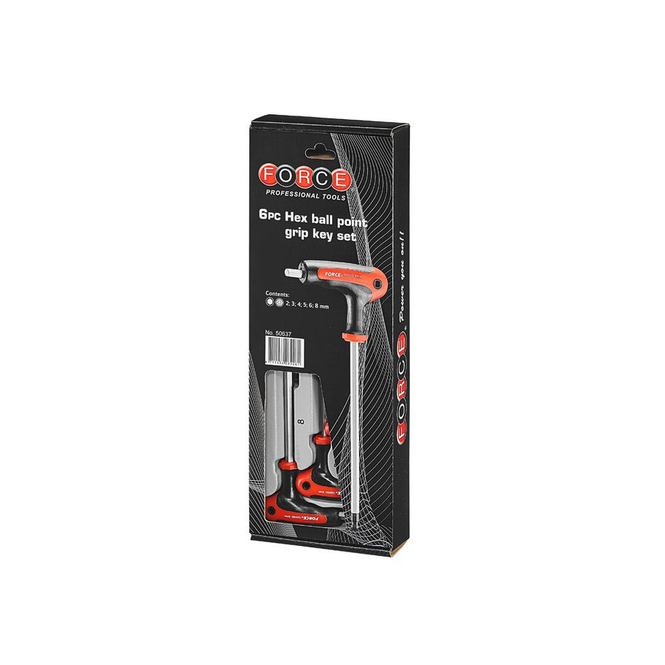 6pc Hex & hex-ball Grip key set