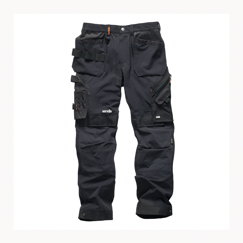 Scruffs - Pro Flex Plus werkbroek met holsterzakken, zwart