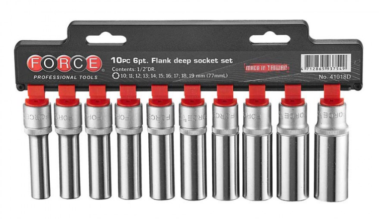 10pc 1/2"DR. 12pt. Flank deep socket set